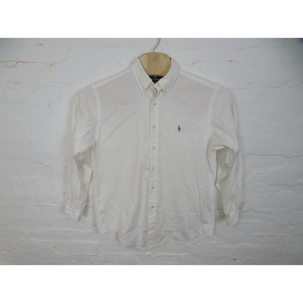 Vtg Polo Ralph Lauren Yarmouth Shirt Mens 15.5 32/33 White Dress Button Down